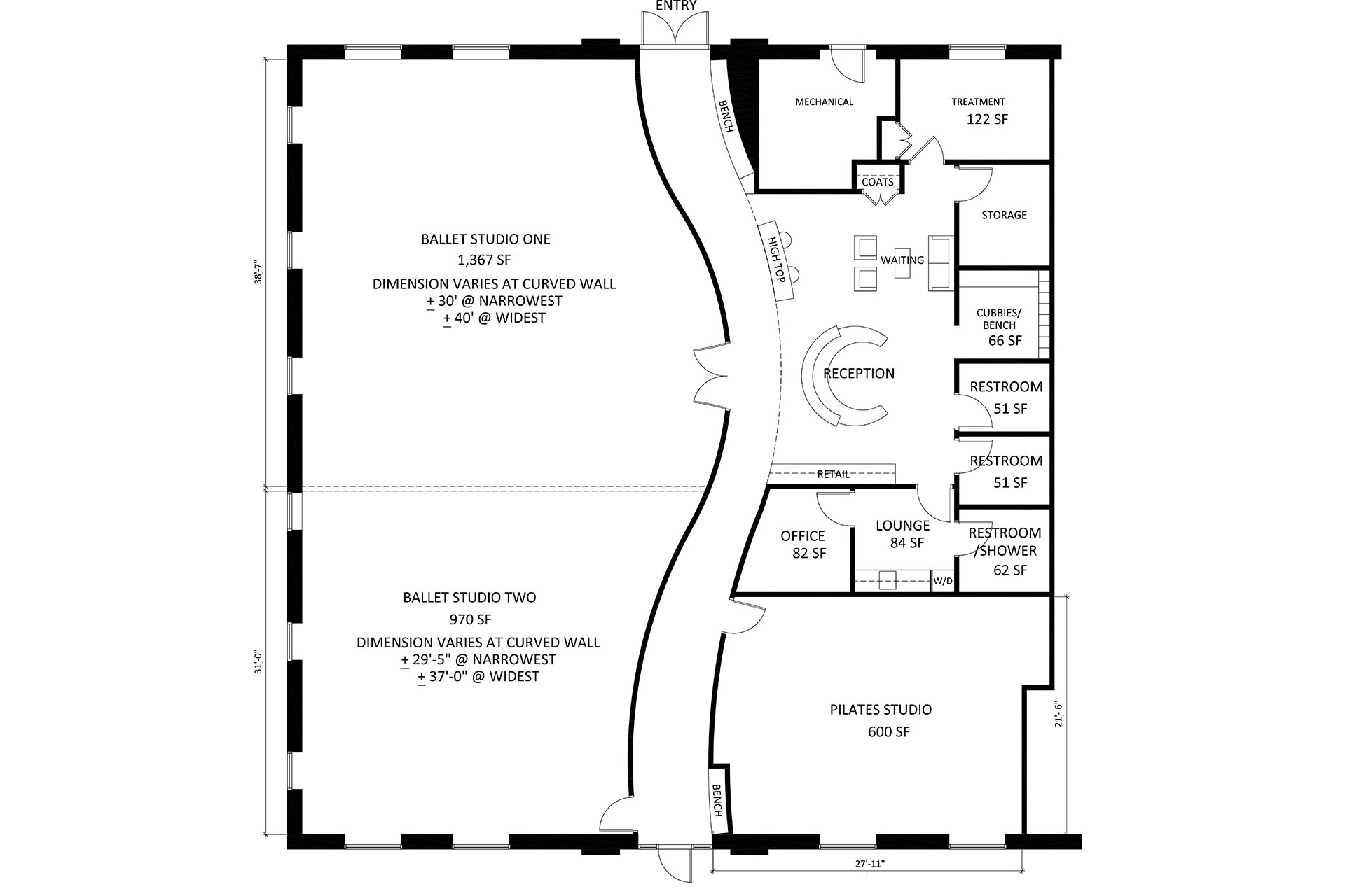 Dance Studios Floor Plan