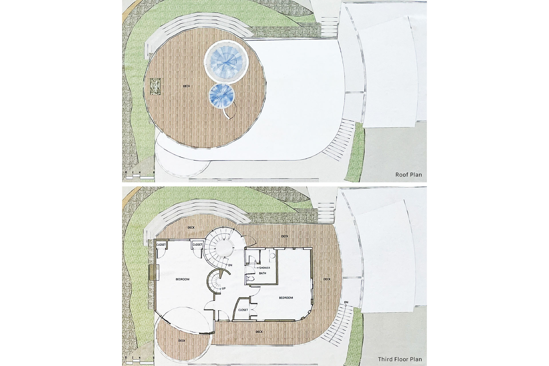 Third Floor and Roof Plans